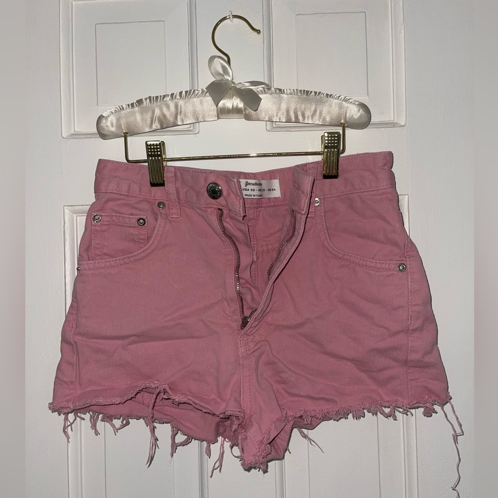 pink jean shorts